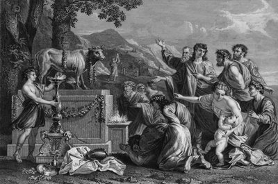 He ovat tehneet niistä sulan vasikan ja palvoneet sitä, 1800-luku tekijältä H. Robinson