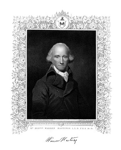 Warren Hastings, englantilainen hallintovirkailija Intiassa, 1800-luku. tekijältä H. Robinson