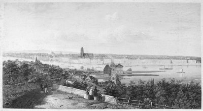 Panoraama Frankfurtista, noin 1865 tekijältä H. Worms