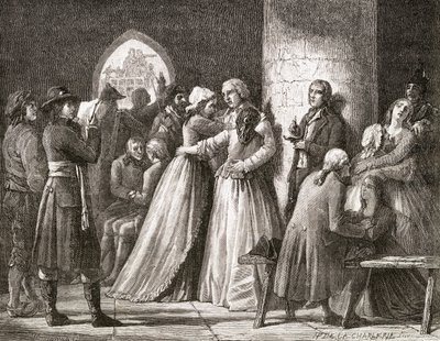 Tuomittujen vetoomus, 1794, Louis Blancin (1811-82) teoksesta "Histoire de la Revolution Francaise", kaiverrettu Paul Jonnard (k.1902) 1847-62 tekijältä H. de la Charlerie