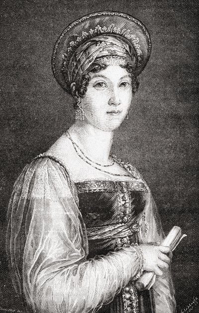 Mademoiselle Mars, kaiverrus La Plante, Louis Blancin (1811-82) "Histoire de la Revolution Francaisesta" tekijältä H. de la Charlerie