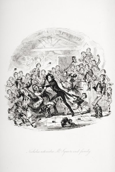 Kuvitus Charles Dickensin Nicholas Nicklebylle tekijältä Hablot Knight (1815 92) Browne