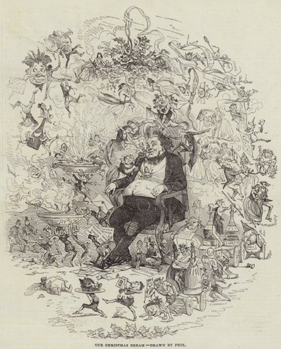 Jouluunelmamme (kaiverrus) tekijältä after Hablot Knight Browne