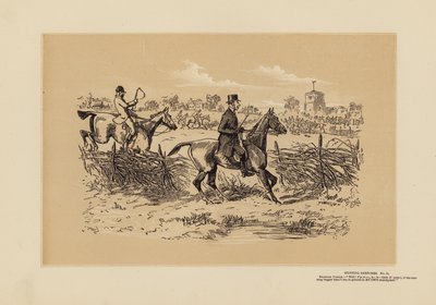 Metsästysluonnoksia, nro 11, Urheilullinen pappi (kaiverrus) (kaiverrus) tekijältä Hablot Knight (1815-92) Browne