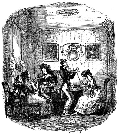Charles Dickensin "Sketches by Boz". tekijältä Hablot Knight Browne