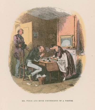 Kuvitus Martin Chuzzlewit -teokseen tekijältä Hablot Knight Browne