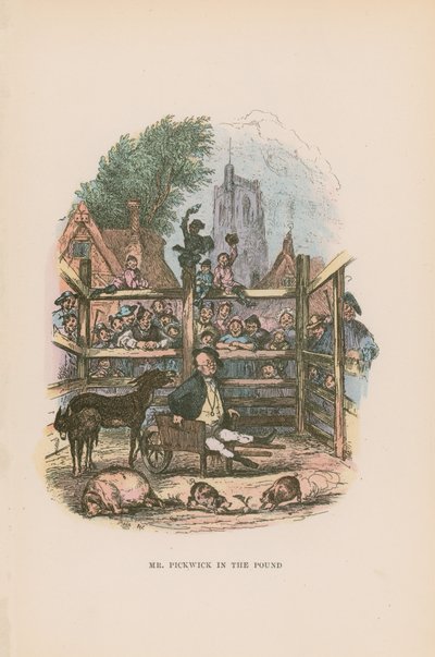 Kuvitus Pickwick Papersille tekijältä Hablot Knight Browne