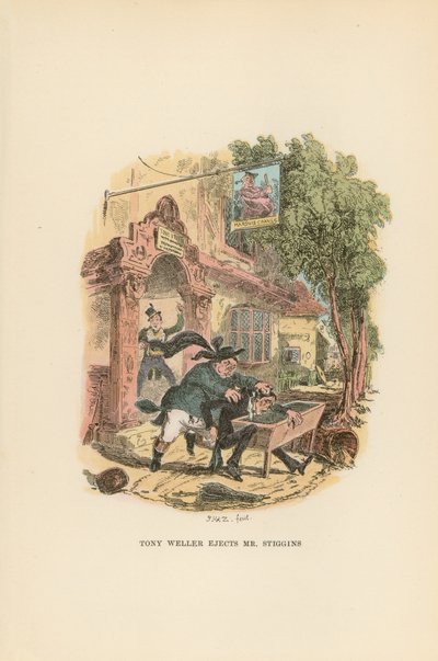 Kuvitus Pickwick Papersille tekijältä Hablot Knight Browne