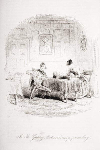Re Guppyssa. Extraordinary Proceedings, kuvitus Charles Dickensin (1812-70) 