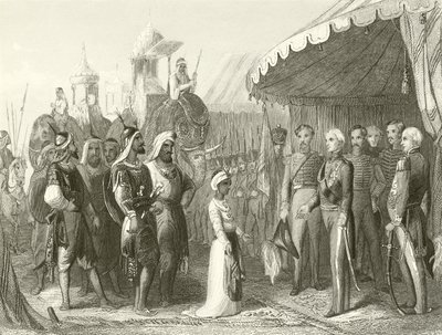 Maharajah Dhuleep Singhin esitys Sir Henry Hardingelle. tekijältä Hablot Knight Browne