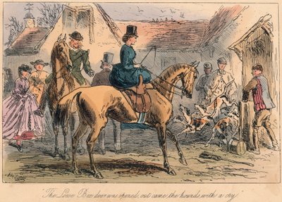 "Rakkauslaatikon ovi avattiin, koirat tulivat itkemään", 1865 tekijältä Hablot Knight Browne