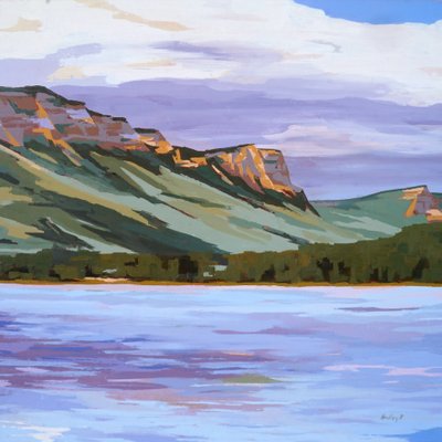Tuleva sade, Haviland Lake, n. 2024 (öljy kankaalle) tekijältä Hadley Rampton