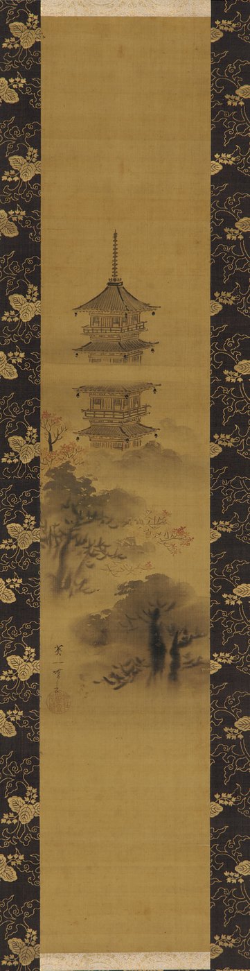 Pagodi, Edo-kausi, 1600-luvun puoliväli - 1700-luvun alku. tekijältä Hanabusa Itcho