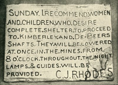 "Hra Rhodesin pystyttämä kyltti", 1900. tekijältä Hancox