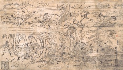Taistelukohtaus, 1600-luvun loppu - 1700-luvun alku. tekijältä Hanekawa Chincho