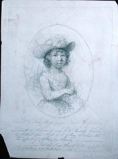 Sketch, spoiler James Gillray (1757-1815) 1781 (hopeapiste paperilla) tekijältä Hannah Humphrey