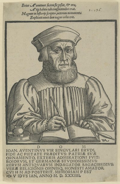Ioannes Aventinus - dedicatio Annalium Boiorum tekijältä Hanns Lautensack