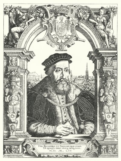 Ferdinand I, Pyhän Rooman keisari (kaiverrus) tekijältä Hanns Sebald Lautensack