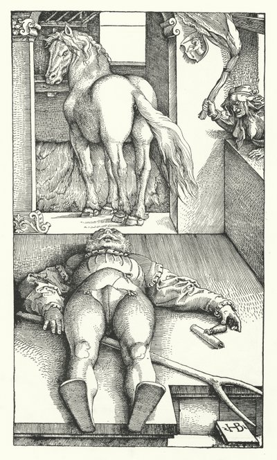Lumottu sulhanen (kaiverrus) tekijältä Hans (after) Baldung Grien