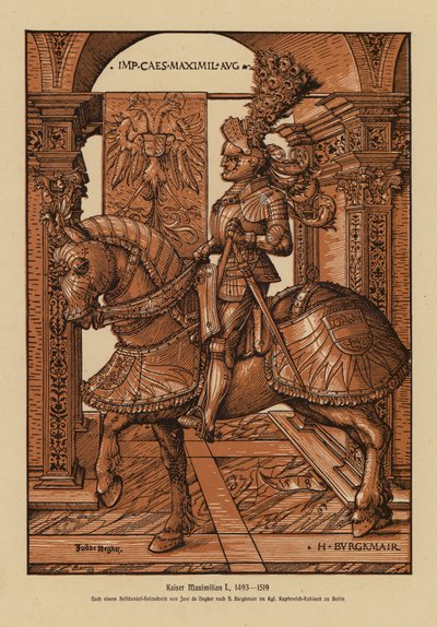 Maximilian I, Pyhän Rooman keisari (puupiirros) tekijältä Hans (after) Burgkmair