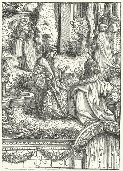 Maximilian I, Pyhän Rooman keisari, ja hänen vaimonsa Maria Burgundilainen (kaiverrus). tekijältä Hans (after) Burgkmair
