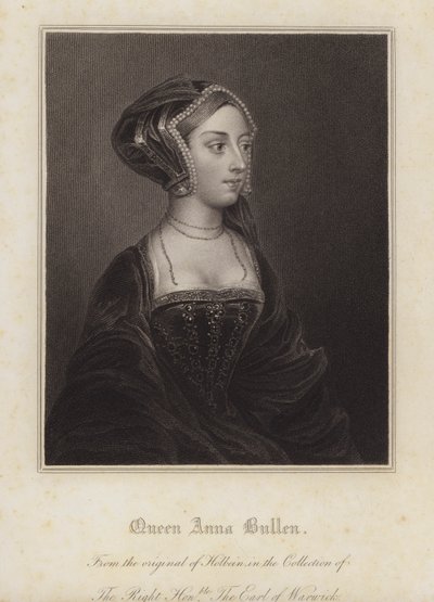 Anne Boleyn, kuningas Henrik VIII:n toinen vaimo (kaiverrus) tekijältä Hans (after) Holbein the Younger