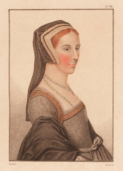 Anne Cresacre, 15, Sir Thomas Moren seurakunta, 1812 (kaiverrus) tekijältä Hans (after) Holbein the Younger
