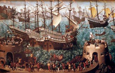 Henrik VIII:n (1491-1547) laivaus Doverissa Henri Grace a Dieu -laivalla” Francois I:n (Camp du Drap d