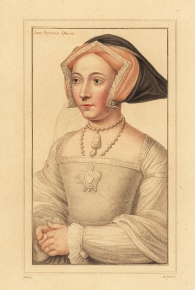 Jane Seymour, Englannin kuningatar, kuningas Henry VIII:n kolmas vaimo, 1812 (kaiverrus) tekijältä Hans (after) Holbein the Younger