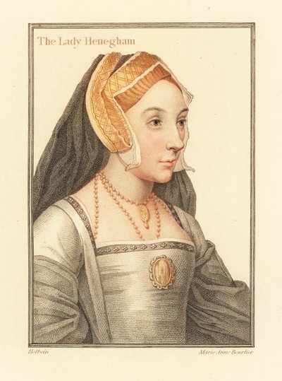 Mary Shelton, Lady Heveningham, 1812 (kaiverrus) tekijältä Hans (after) Holbein the Younger