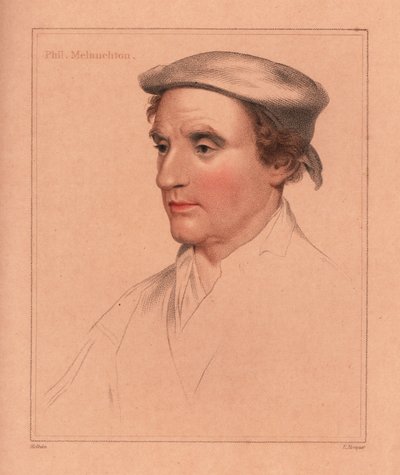Philip Melanchton tai tuntematon mies., 1812 (kaiverrus) tekijältä Hans (after) Holbein the Younger