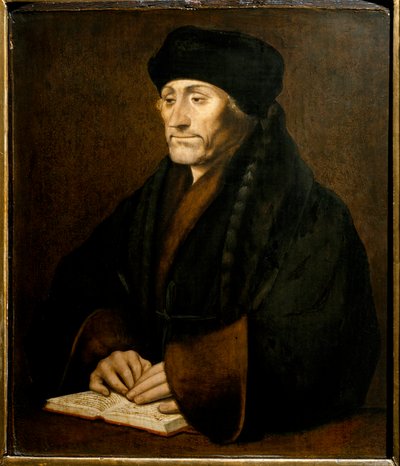 Didier Erasmen (Erasmus Rotterdamilainen) (1469 - 1536), hollantilaisen humanistin muotokuva. Holbein Hans Nuoren (1497-1543) alkuperäisen maalaus Galleria Sabauda Turin ©Luisa Ricciarini/Leemage tekijältä Hans (after) Holbein the Younger