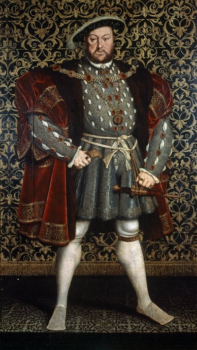 Kuningas Henrik VIII:n muotokuva vuoden 1557 jälkeen (öljy puulevylle) tekijältä Hans (after) Holbein the Younger