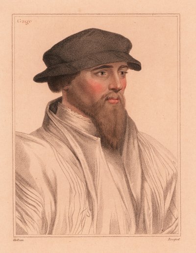 Sir John Gage, englantilainen hoviherra ja poliitikko tekijältä Hans (after) Holbein the Younger