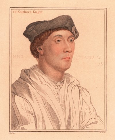 Sir Richard Southwell, Conselheiro Privado Inglês., 1812 (gravura) finlandês tekijältä Hans (after) Holbein the Younger