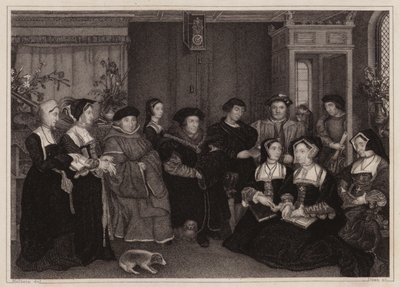Sir Thomas Moren perhe (kaiverrus) tekijältä Hans (after) Holbein the Younger