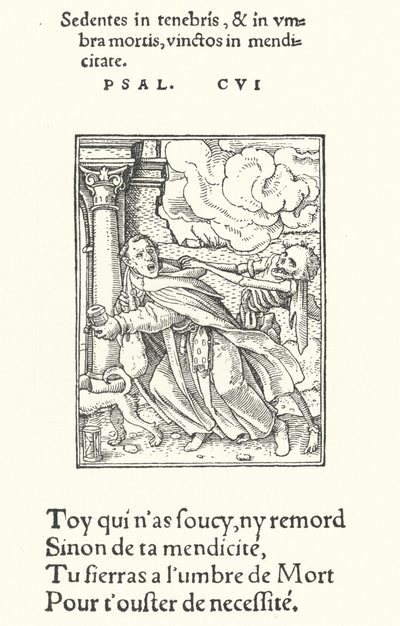 The Mendicant Friar eli munkki (kaiverrus) tekijältä Hans (after) Holbein the Younger