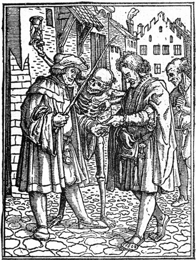 Hans Holbein nuoremman (1497-1543): asianajajan tekokuolema (kaiverrus) tekijältä Hans (after) Holbein the Younger