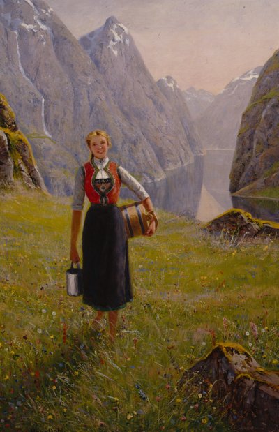 Dairymaid (öljy kankaalle) tekijältä Hans Andreas Dahl