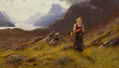 Neulonta Dairymaid (öljy kankaalle) tekijältä Hans Andreas Dahl