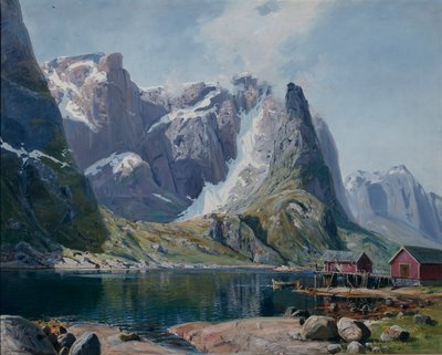 Northlandfjord n. 1890 (öljy kankaalle) tekijältä Hans Andreas Dahl