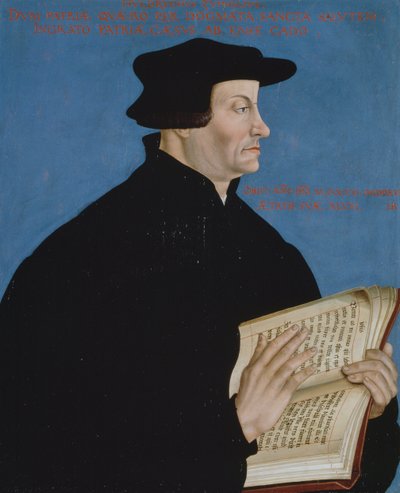 Huldrych Zwinglin (1848-1531) muotokuva tekijältä Hans Asper