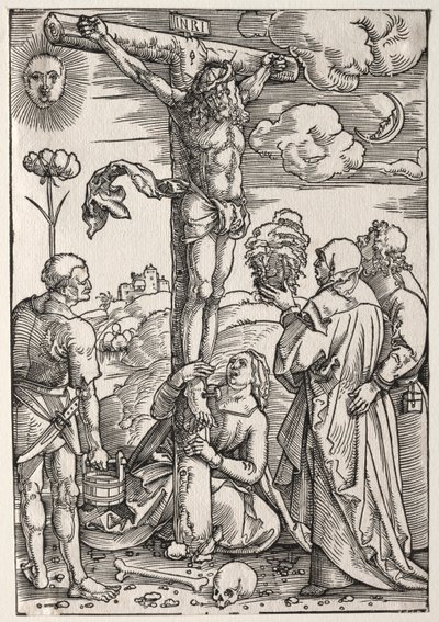 Kristus ristillä Marian, Pyhän Johanneksen, Magdalan Marian ja Pyhän Stefanoksen kanssa tekijältä Hans Baldung