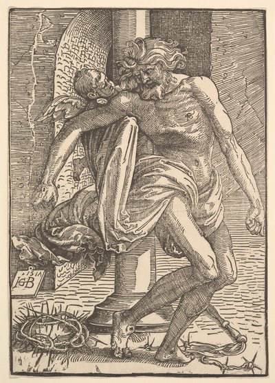 Kristus kidutusvälineillä pienen enkelin tukemana, 1517. tekijältä Hans Baldung