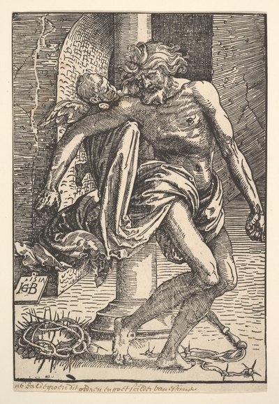 Kristus kidutusvälineillä pienen enkelin tukemana, 1517. tekijältä Hans Baldung