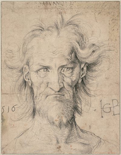 Parrakkaan vanhan miehen Saturnuksen pää, 1516 tekijältä Hans Baldung