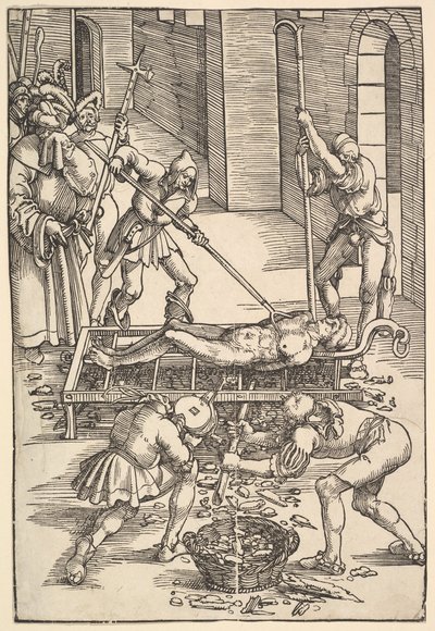 Pyhän Laurentiuksen marttyyrikuolema, n. 1505. tekijältä Hans Baldung
