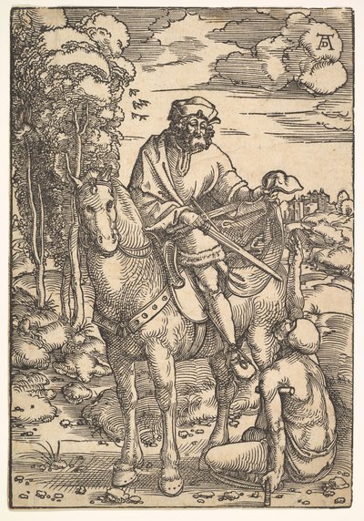 Pyhä Martinus hevosen selässä, 1400-1500-luku. tekijältä Hans Baldung
