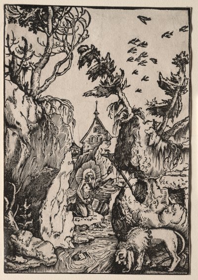St. Jerome erämaassa. tekijältä Hans Baldung