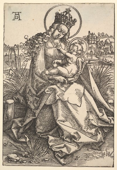 Neitsyt ruohorannalla, 1505. tekijältä Hans Baldung